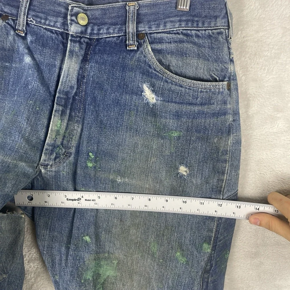 Vintage 50s Penneys Foremost Selvedge Denim Jeans Mens 32x28 Repaired 1950s Hole